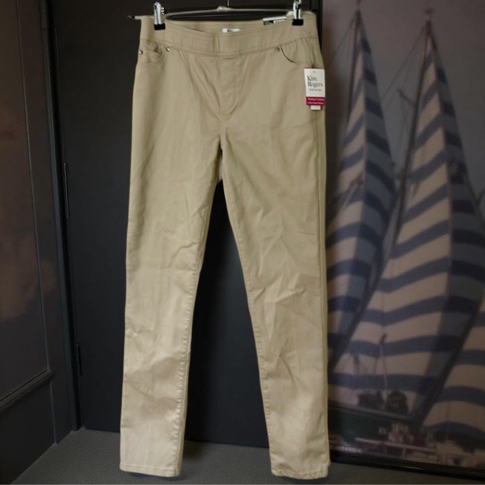Kim Rogers Stretch Pull-On Pant Khaki Sz6 NWT